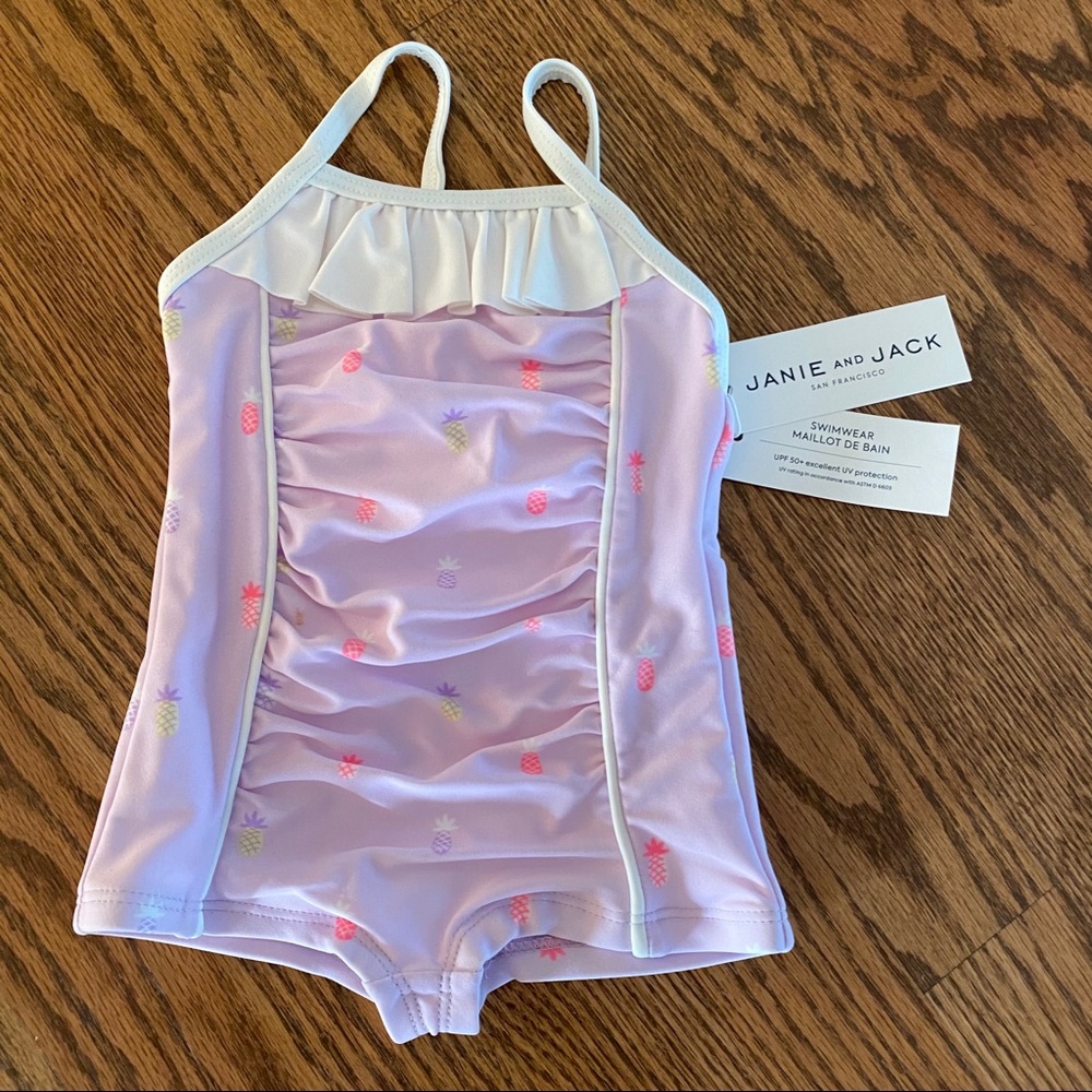 NWT Janie and Jack Purple Pineapple Swimsuit